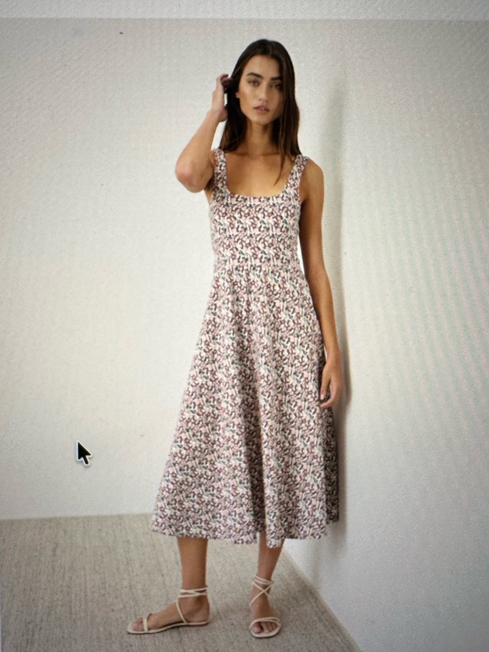 Pact Floral Square-Neck Midi Dress